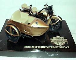 Harley Davidson 1933 with sidecar (GOLD) - Click Image to Close